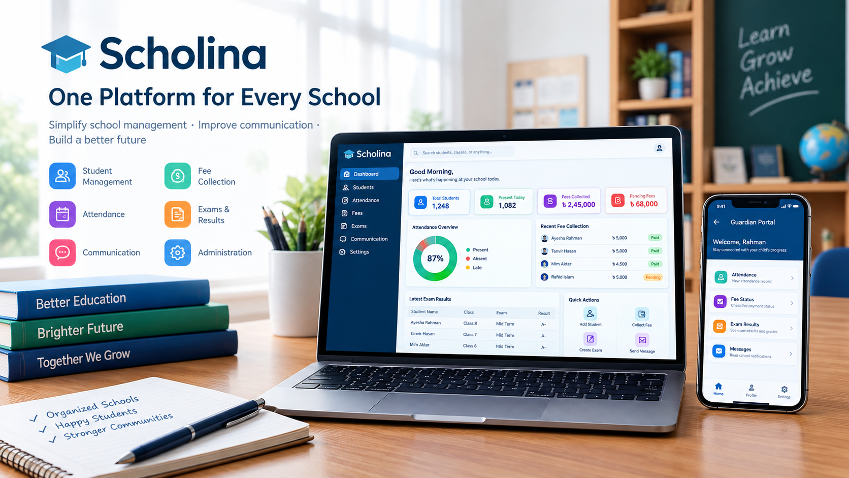 Is scholina Good School Management Software in Bangladesh